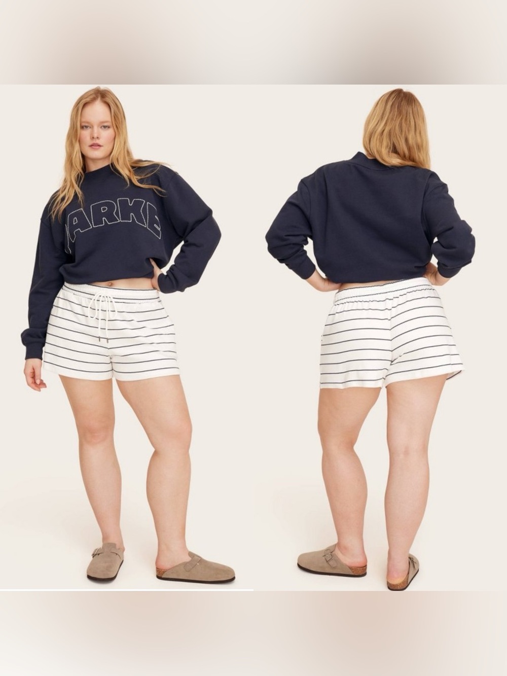 Parke x Target Navy Blue Striped Shorts Size Medium New! - Picture 1 of 8